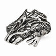 Stainless Steel Antiqued Dragon Ring