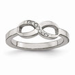 Stainless Steel Polished Infinity Symbol CZ Ring