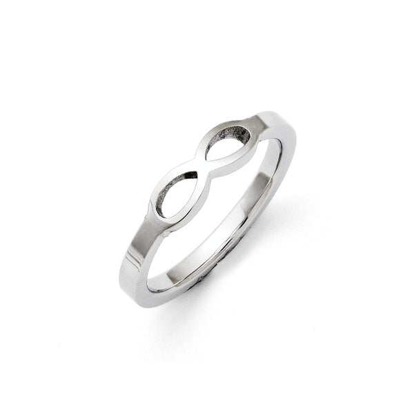 Stainless Steel Polished Infinity Symbol Ring - Birthstone Company