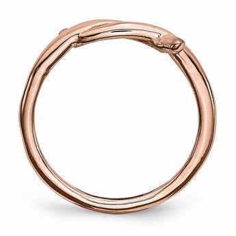 Stainless Steel Polished Pink IP-plated Twisted Ring