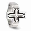 Stainless Steel Enameled Polished Cross Ring