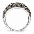 Stainless Steel Textured Marcasite Ring