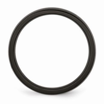 Stainless Steel 4mm Black IP-plated Polished Band