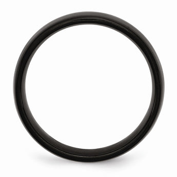 Stainless Steel 6mm Black IP-plated Polished Band