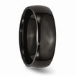 Stainless Steel 7mm Black IP-plated Polished Band