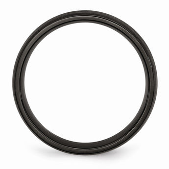 Stainless Steel 6mm Black IP-plated Brushed Band