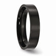 Stainless Steel 5mm Black IP-plated Polished Flat Band