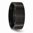 Stainless Steel 8mm Black IP-plated Polished Flat Band
