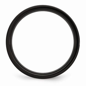 Stainless Steel 5mm Black IP-plated Brushed Flat Band