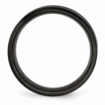 Stainless Steel 8mm Black IP-plated Brushed Flat Band