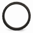Stainless Steel 8mm Black IP-plated Hammered/Polished Beveled Edge Band