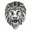 Stainless Steel Polished and Antiqued Lion Ring