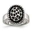 Stainless Steel Polished and Antiqued Ring - Birthstone Company