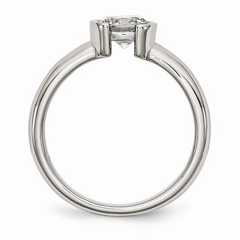 Stainless Steel Polished CZ Ring