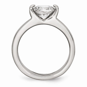 Stainless Steel Polished CZ Ring