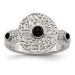 Stainless Steel Polished and Textured Black Onyx Ring