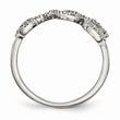 Stainless Steel Polished Love with CZs Ring