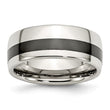 Stainless Steel Polished Black Ceramic Inlay 9.00mm Band