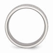 Stainless Steel Polished 9mm Textured Rounded Edge Ring