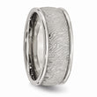 Stainless Steel Polished 9mm Textured Rounded Edge Ring