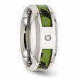 Stainless Steel Polished Camouflage Diamond Band