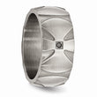 Stainless Steel Matte/Antiqued Diamond Band
