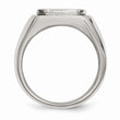 Stainless Steel Polished Black Enameled Ring