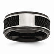 Stainless Steel Black IP-plated w/ Rubber Inlay Ring