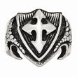Stainless Steel Antiqued Shield Ring