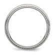 Stainless Steel Polished Textured Edged 8mm Ring