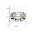 Stainless Steel Polished & Textured CZ Ring