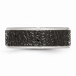 Stainless Steel Polished and Textured Black Ip-plated Band