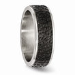 Stainless Steel Polished and Textured Black Ip-plated Band