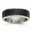 Stainless Steel Polished and Textured Black Ip-plated Band