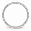 Stainless Steel Polished Grooved Criss Cross Design Ring