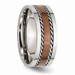 Stainless Steel Brown IP-plated Brushed Center 8mm Polished Band