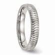 Stainless Steel Polished Textured Ring