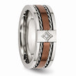 Stainless Steel Brushed Brown IP-plated w/Diamond 8mm Polished Band