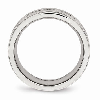 Stainless Steel Brushed and Polished Twisted 7.00mm Band