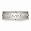 Stainless Steel Brushed and Polished Twisted 7.00mm Band