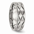 Stainless Steel Brushed and Polished Diamond-cut 6.50mm Band