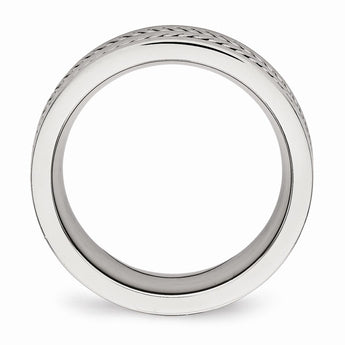 Stainless Steel Brushed and Polished Twisted 7.00mm Band