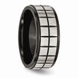 Stainless Steel Brushed & Black IP-plated 9mm Band