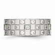 Stainless Steel Polished Checkered Board CZ Ring