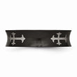 Stainless Steel Concave Crosses & Black IP-plated 6mm Band