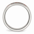 Stainless Steel Polished with Red Imitation Opal 8mm Men's Ring