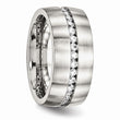 Stainless Steel Brushed and Polished CZ Ring