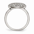 Stainless Steel Polished w/ Preciosa Crystal Circle Ring