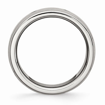 Stainless Steel Polished Grooved Ring