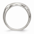 Stainless Steel Polished Crystal Ring